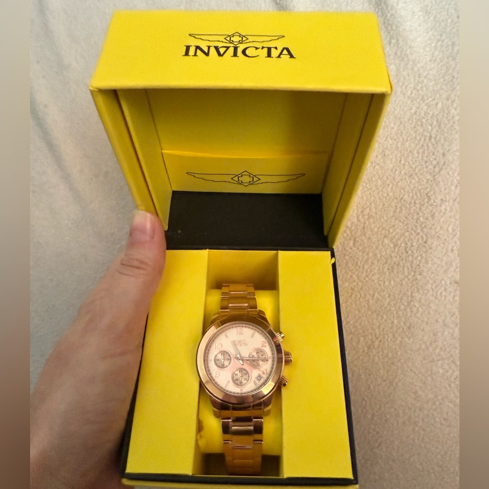 Invicta Rose Gold Chronograph Watch